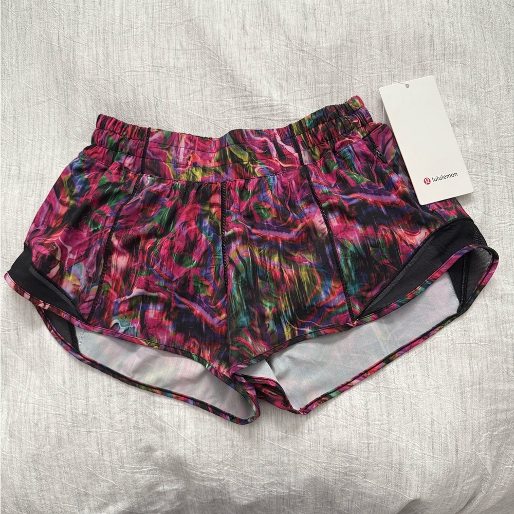 lululemon athletica Women's Pink and Black Athletic Shorts